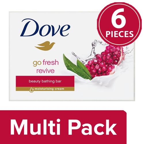 Dove Beauty Bar Soap – Go Fresh, Revive, 6×75 g Multipack