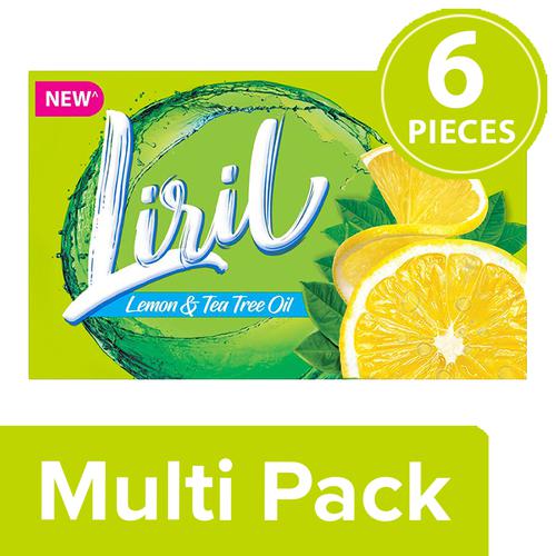 Liril Soap Bar – Lemon & Tea Tree Oil, 6×75 g Multipack