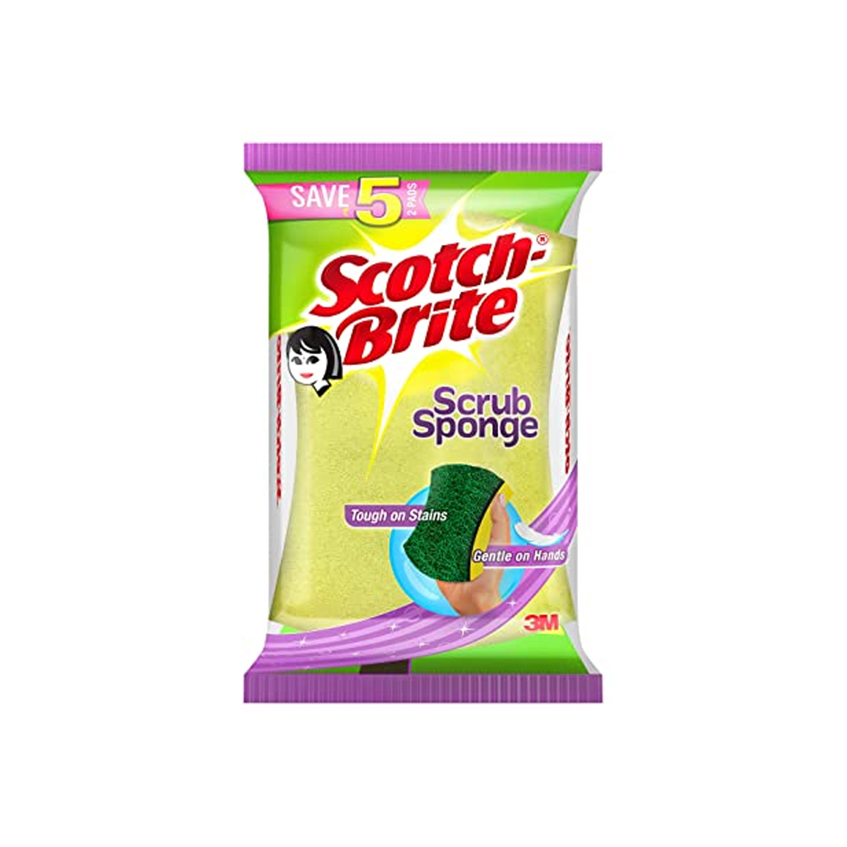 Scotch Brite Scrub Sponge, 2 Pcs