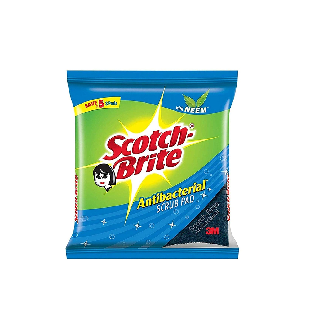 Scotch Brite Antibacterial Scrub Pad 3 In 1