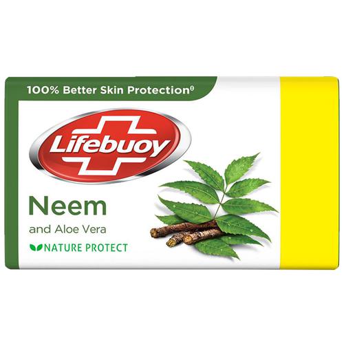 Lifebuoy Neem & Aloe Vera 100% Better Skin Protection Soap Bar, 125 g