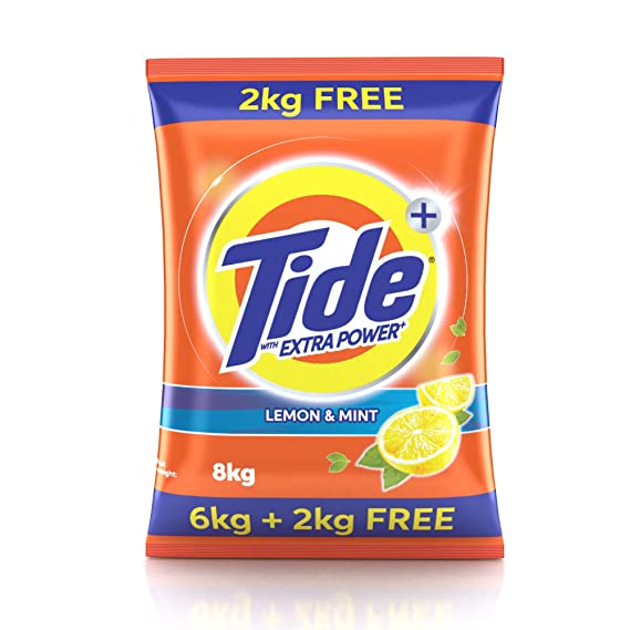 Tide Plus Extra Power Lemon & Mint Detergent Powder – Get 2 kg Free