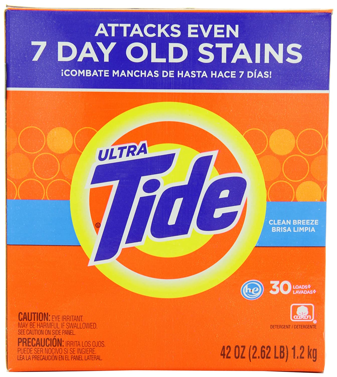 Tide Ultra He Laundry Detergent Powder, Clean Breeze Scent, 42 Ounce,