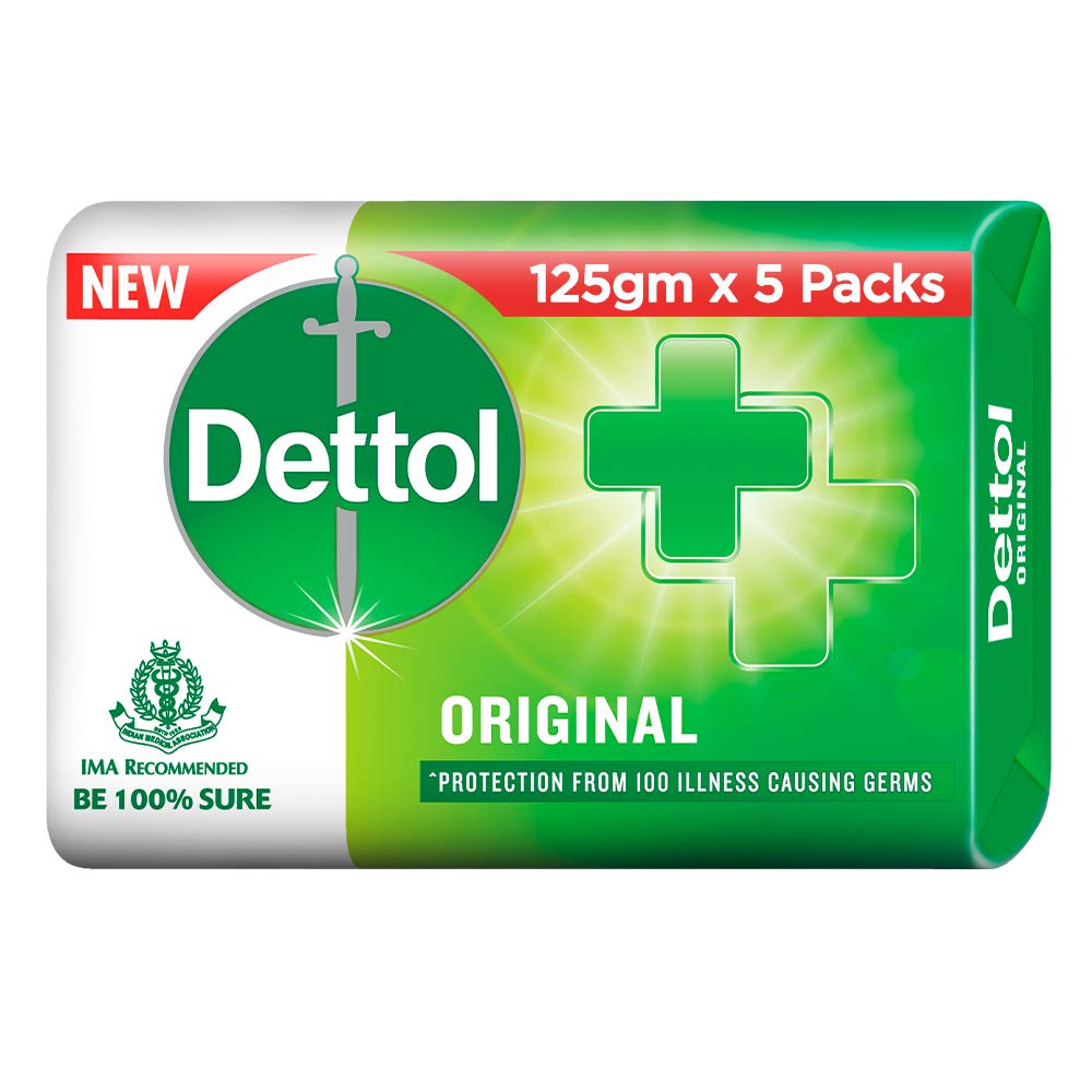 Dettol Bathing Soap Original, 125gm, Pack of 5