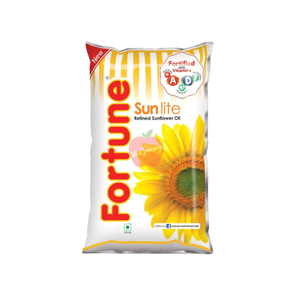 Fortune Sunflower Refined Oil, 1 L Pouch