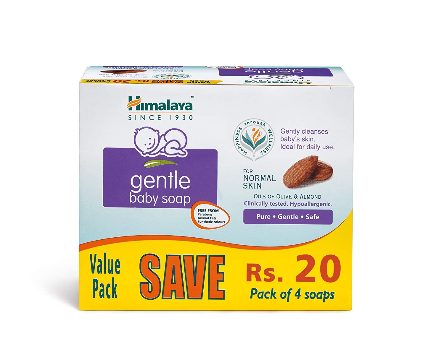 Himalaya Gentle Baby Soap Value Pack, 4 * 75g