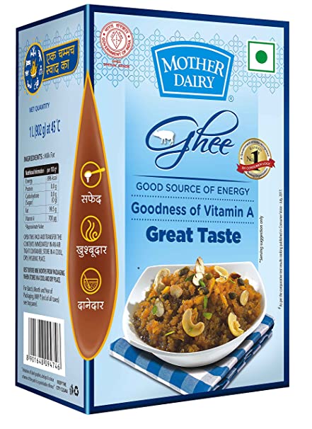 Mothers Dairy Pure Ghee (Desi Ghee)- 1 Litre (Tetra Pack)