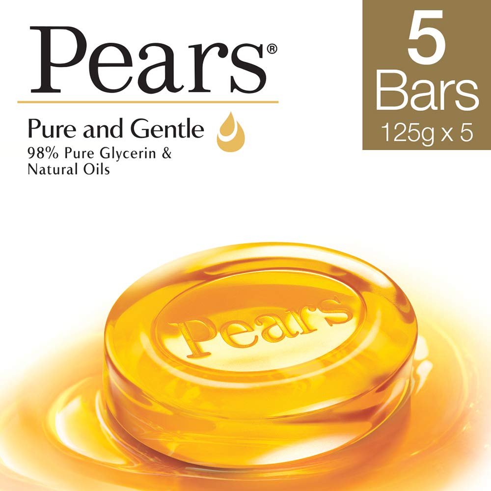 Pears Pure And Gentle Bathing Bar, 125g (Pack Of 5)