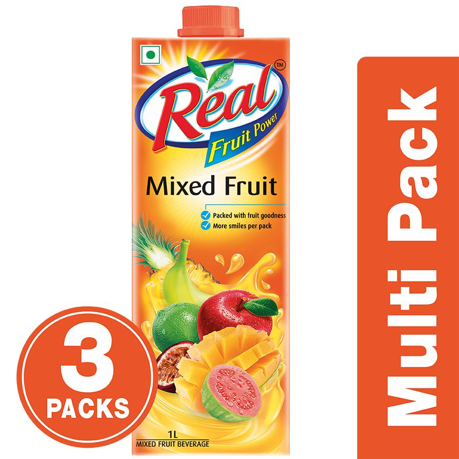 Real Fruit Power Juice -Mixed Fruit, 3 Litres Multipack