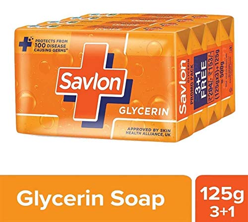 Savlon Glycerine Soap, 125g (Buy 3 Get 1 Free)