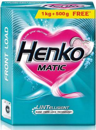 Henko Matic Front Load Detergent Powder 1 kg  (500 g Extra in Pack)