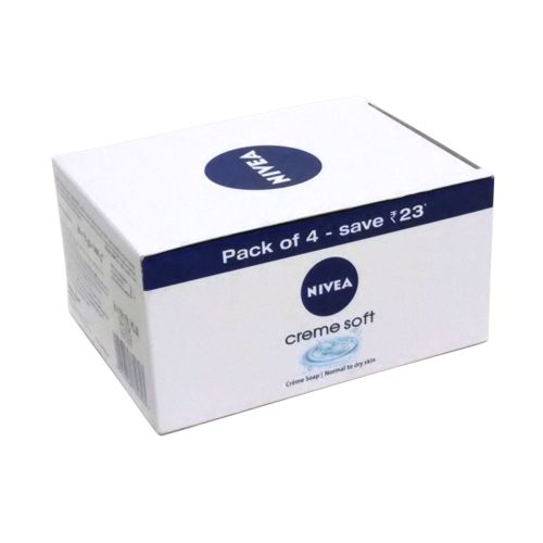 NIVEA Soap, Crème Soft, For Hands and Body, 75g (4 Pieces)