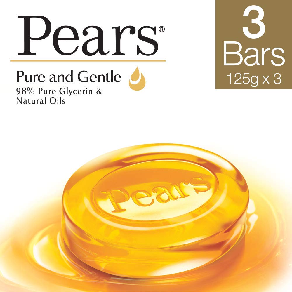 Pears Pure and Gentle Soap Bar, 125g (Pack of 3)