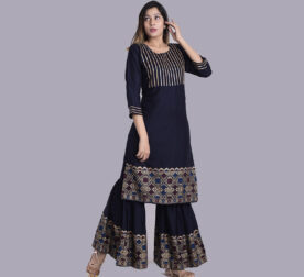 Bhumi - Rayon Gota Patti Lace Kurti with Sharara1