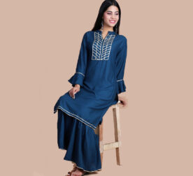 Rayon Gota Patti Lace Kurti with Sharara1